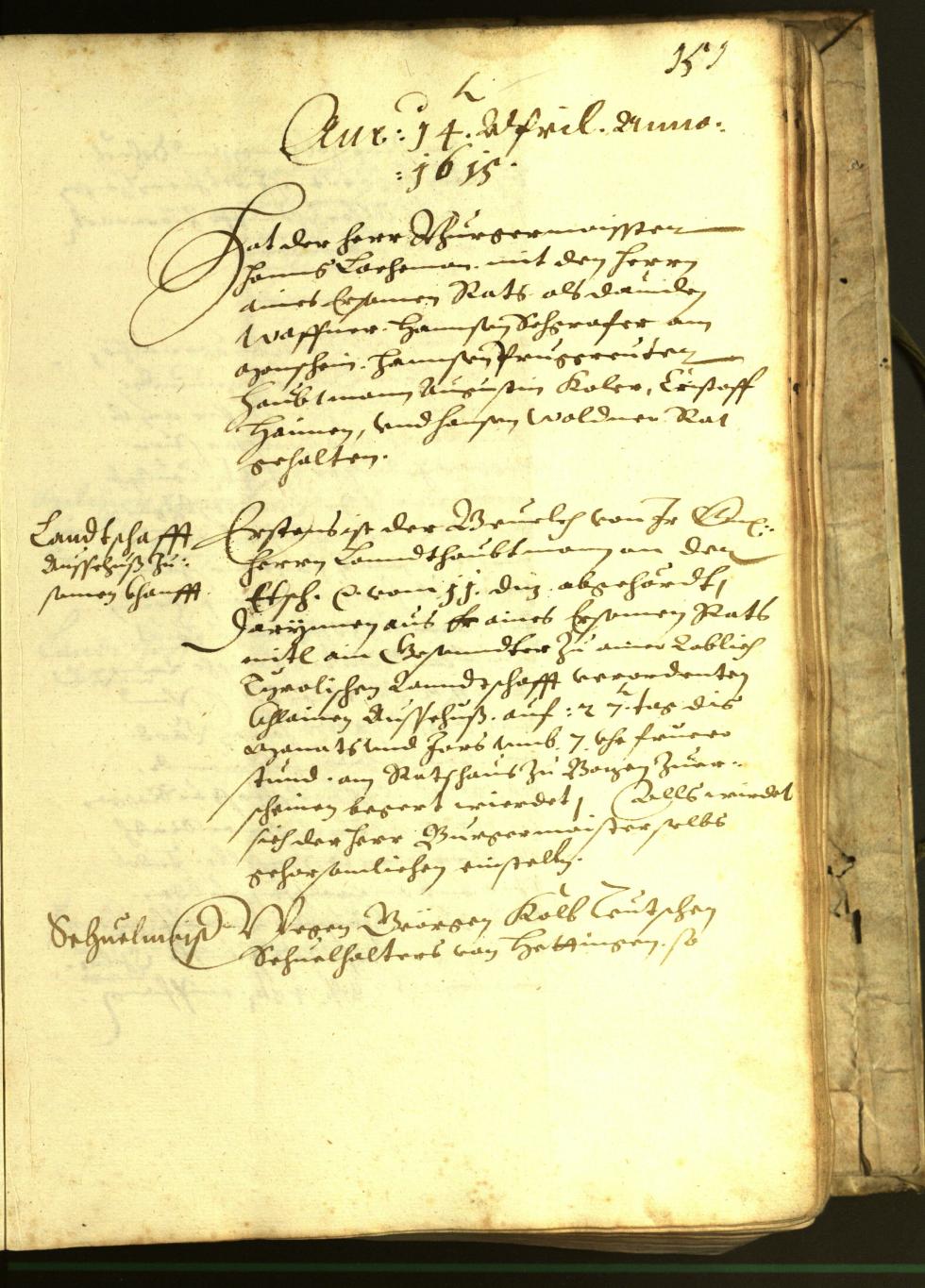 Stadtarchiv Bozen - BOhisto Ratsprotokoll 1615 