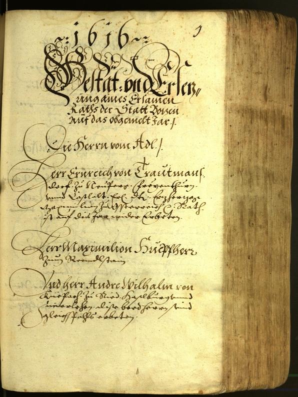 Stadtarchiv Bozen - BOhisto Ratsprotokoll 1616 