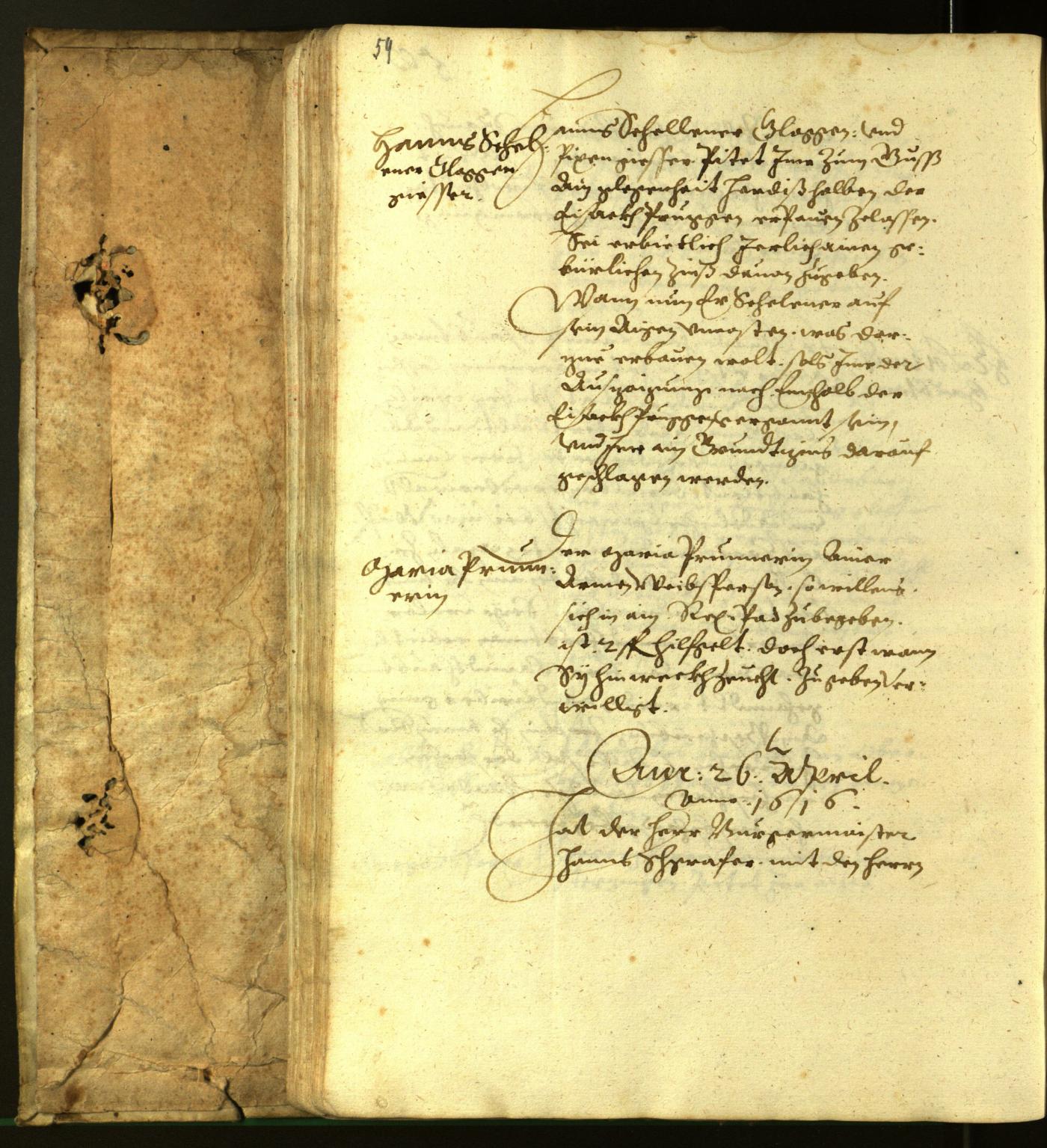 Stadtarchiv Bozen - BOhisto Ratsprotokoll 1616 