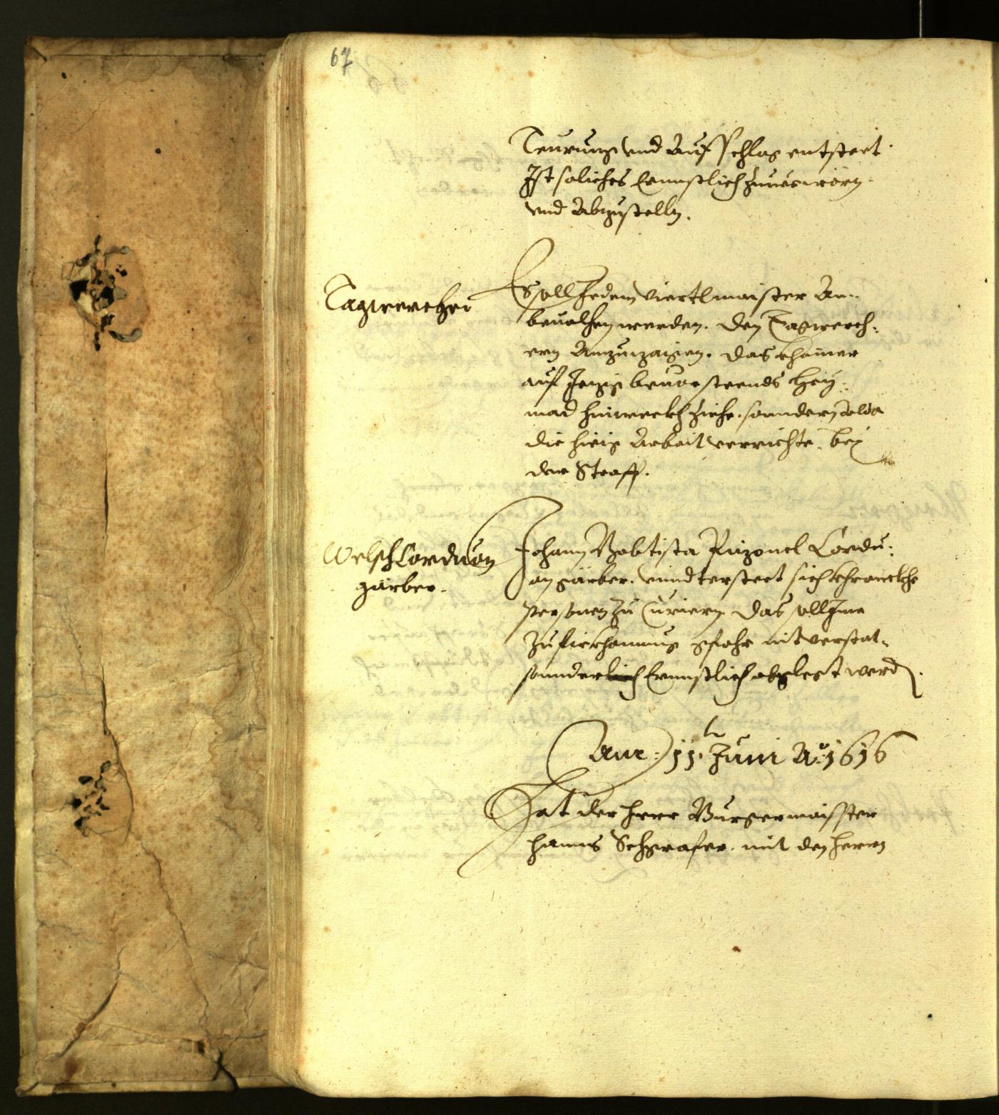 Stadtarchiv Bozen - BOhisto Ratsprotokoll 1616 