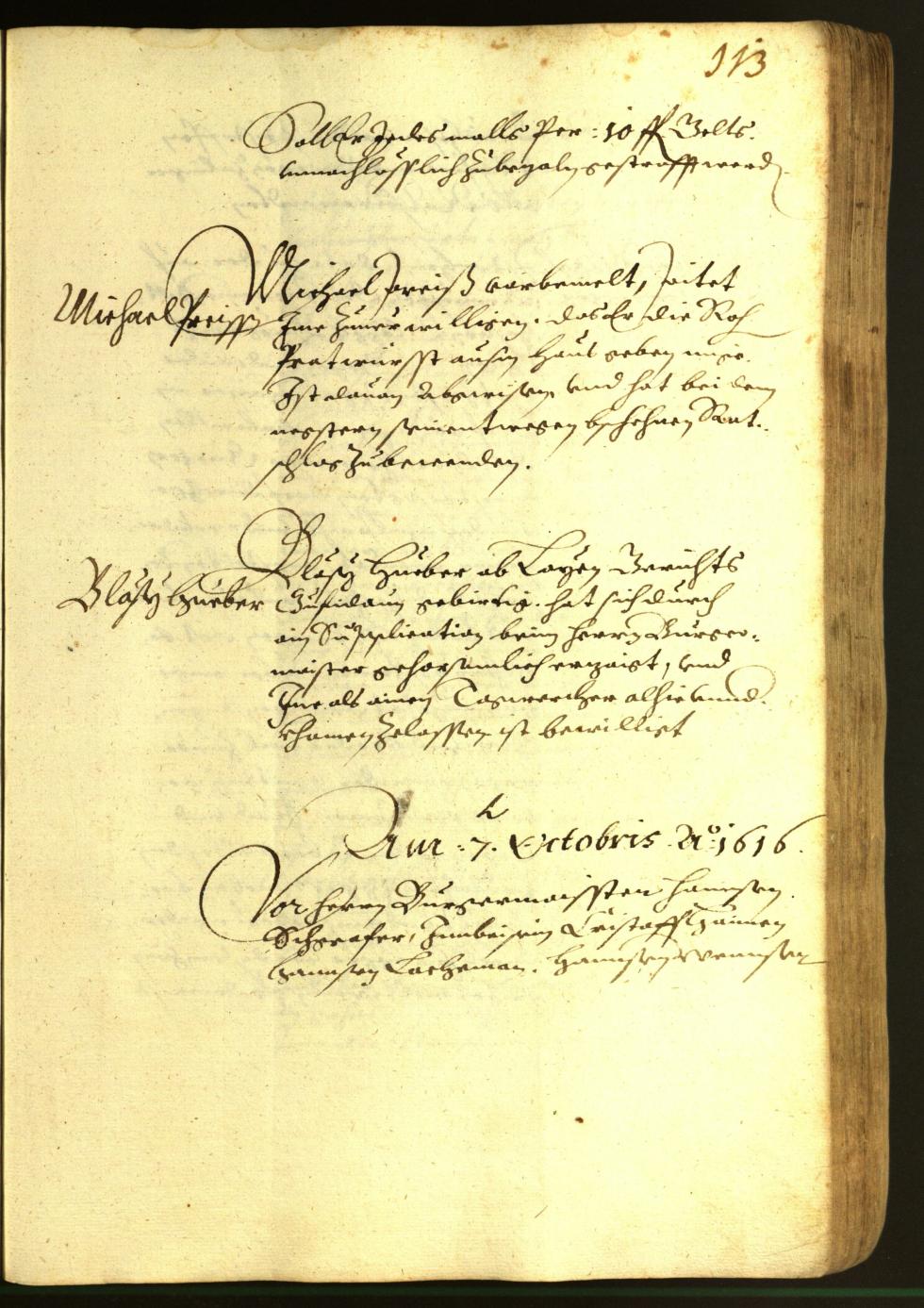 Stadtarchiv Bozen - BOhisto Ratsprotokoll 1616 