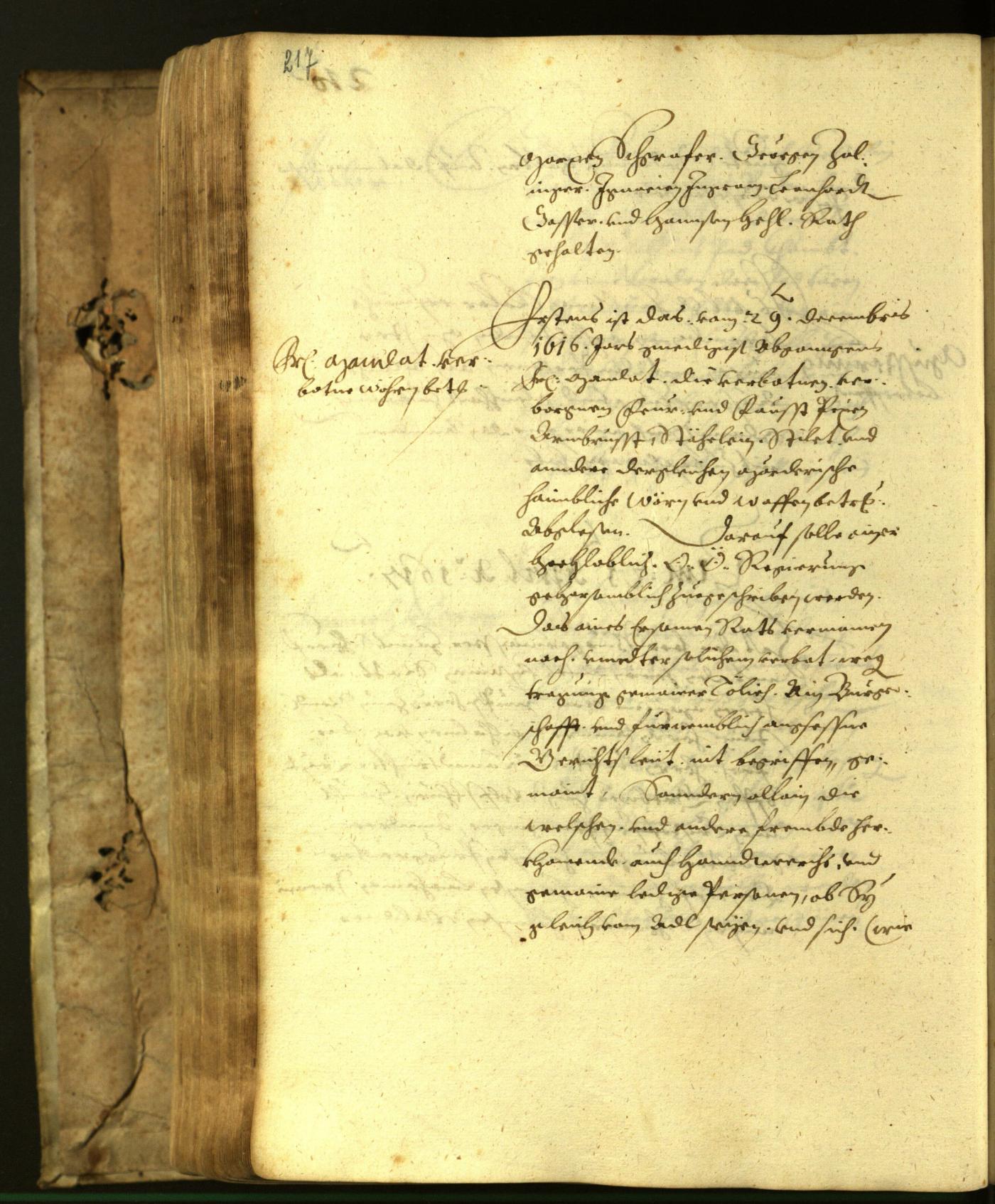 Stadtarchiv Bozen - BOhisto Ratsprotokoll 1617 