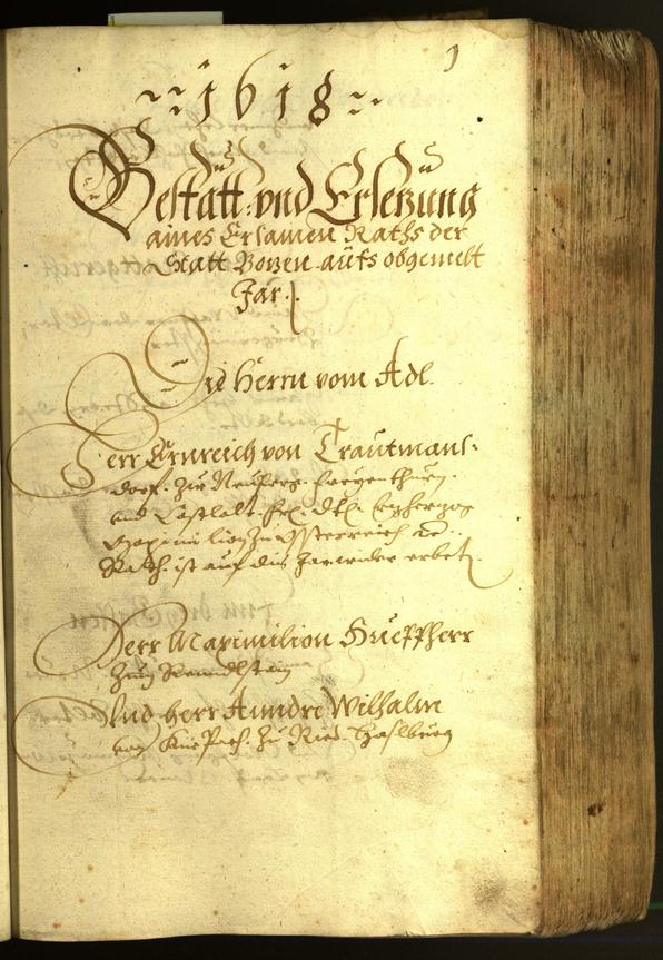 Stadtarchiv Bozen - BOhisto Ratsprotokoll 1618 