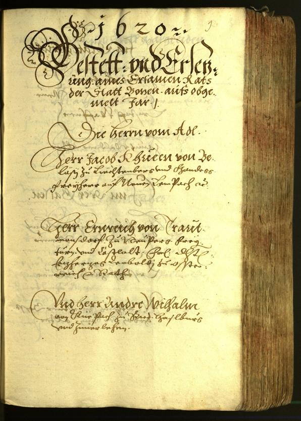 Stadtarchiv Bozen - BOhisto Ratsprotokoll 1620 