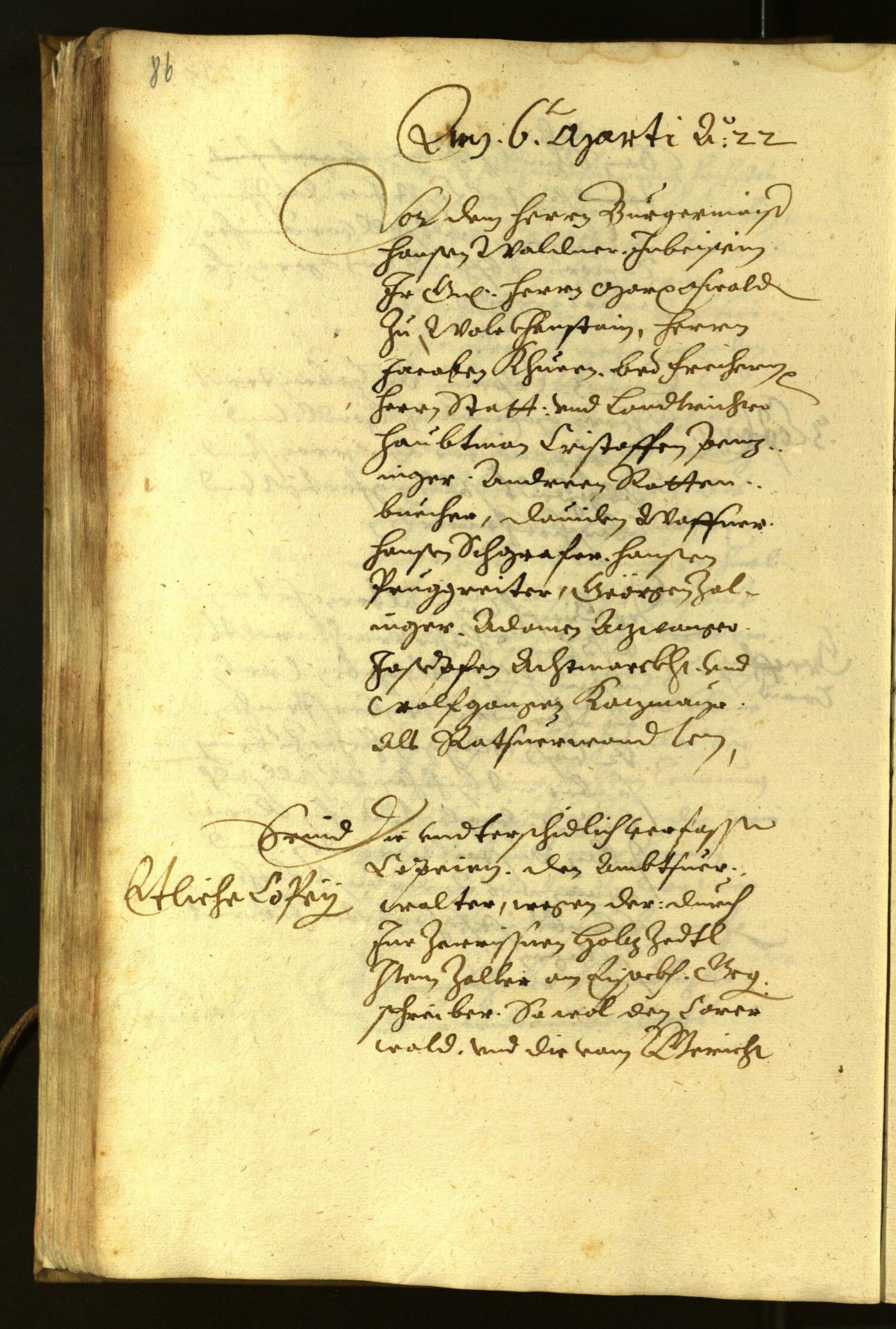 Stadtarchiv Bozen - BOhisto Ratsprotokoll 1622 