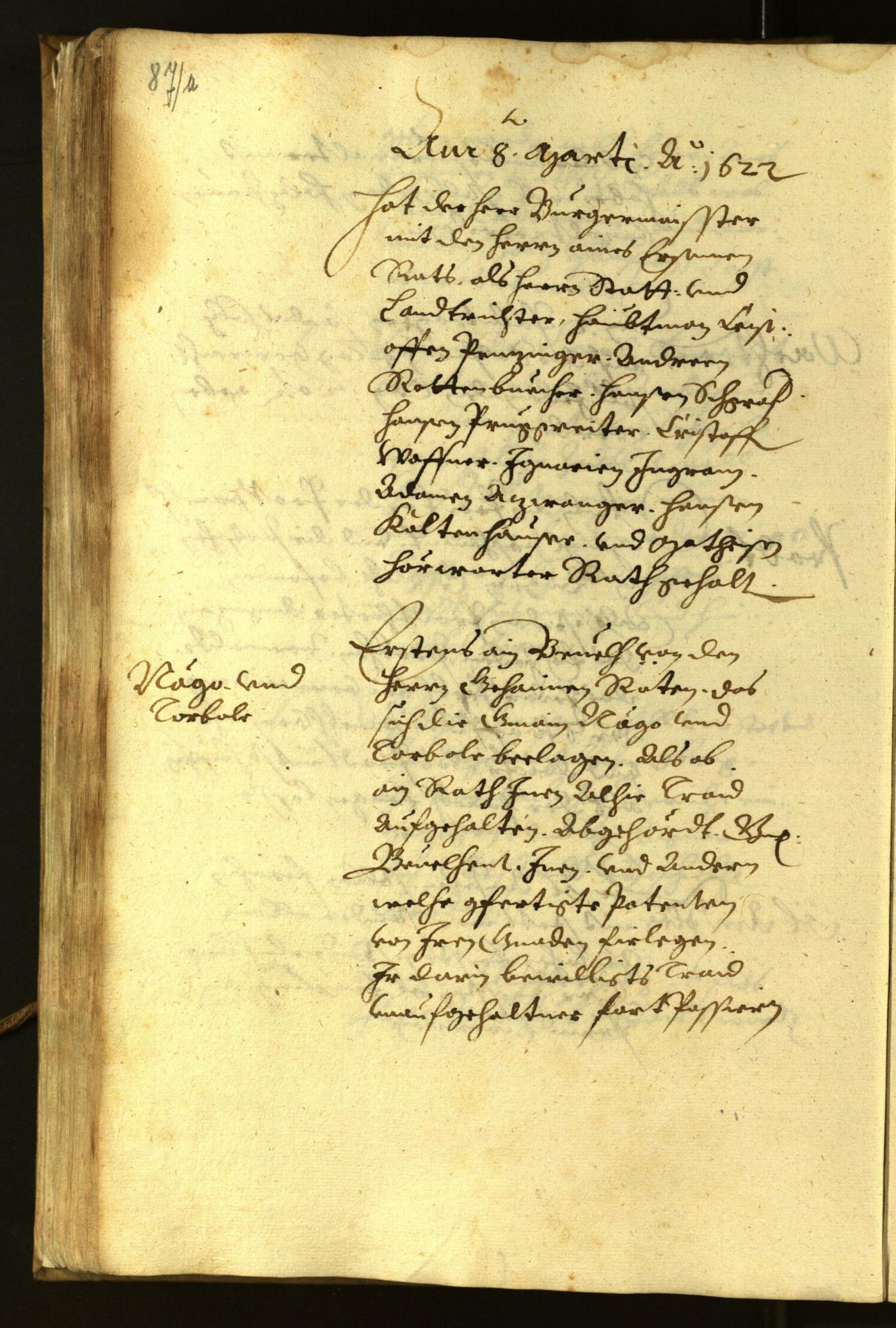 Stadtarchiv Bozen - BOhisto Ratsprotokoll 1622 