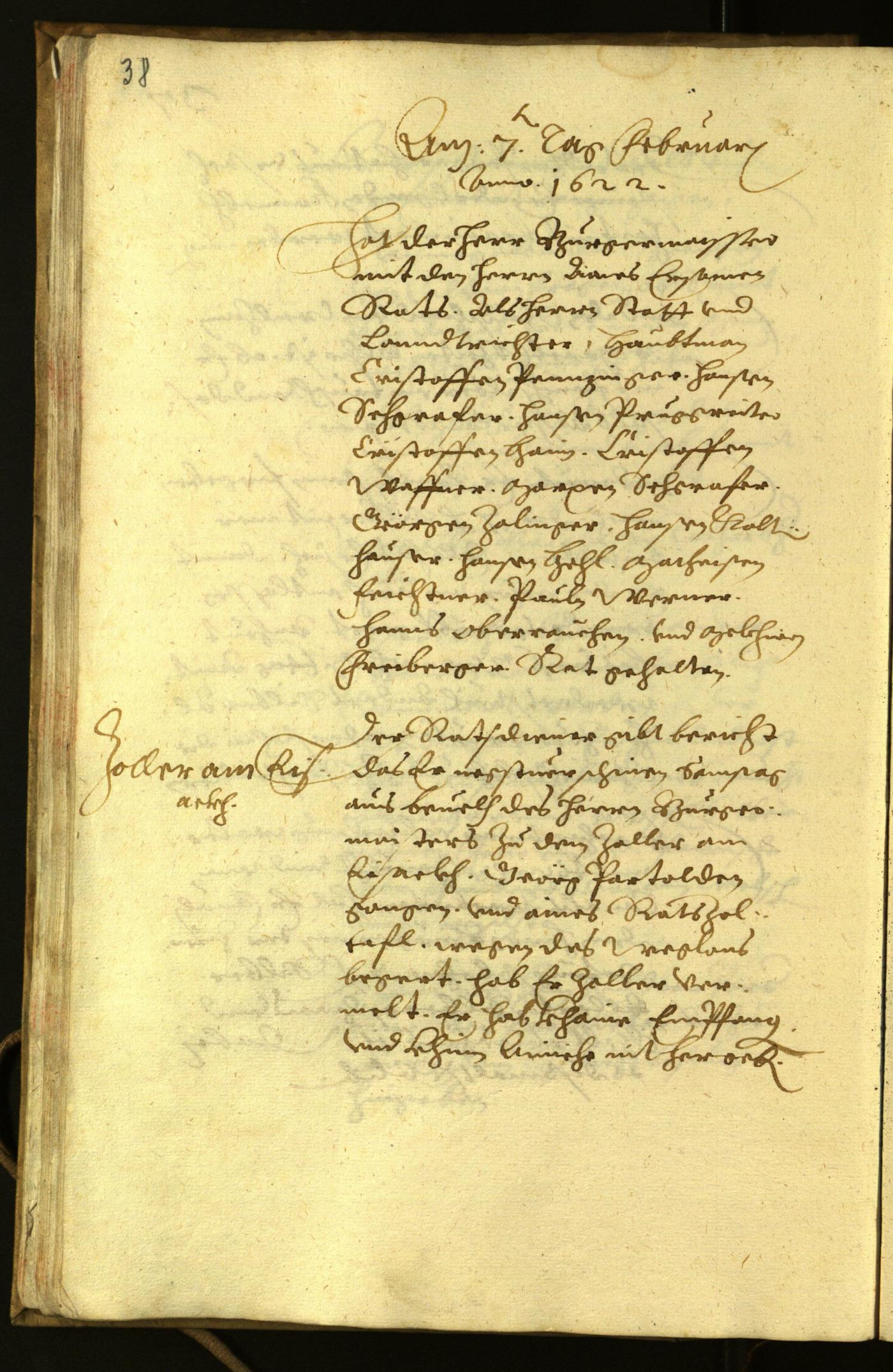 Stadtarchiv Bozen - BOhisto Ratsprotokoll 1622 