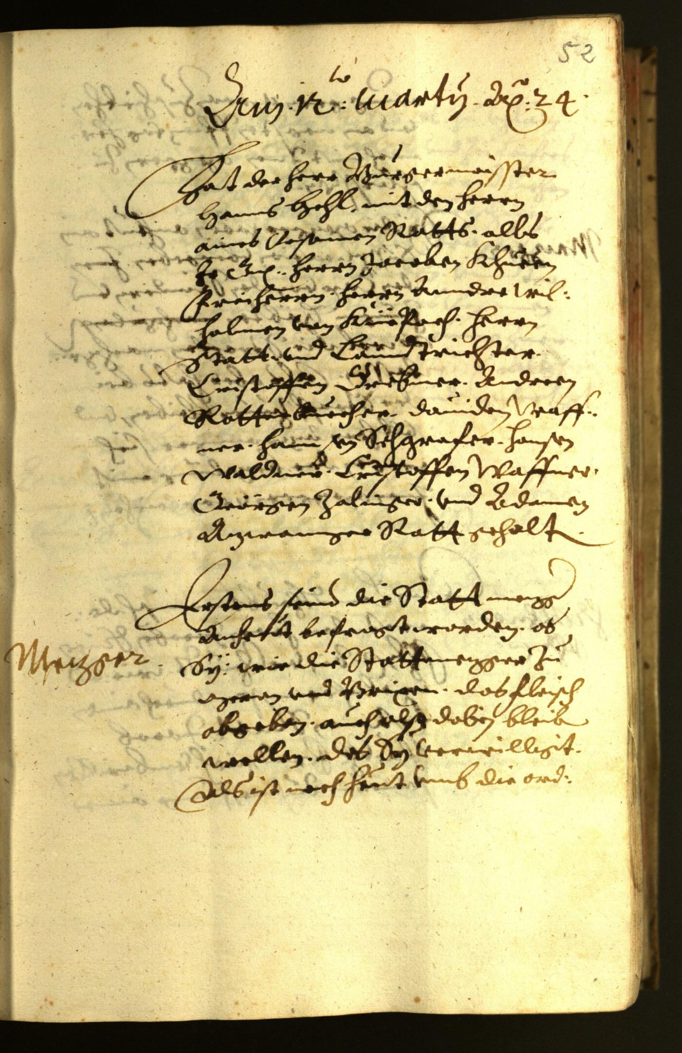 Stadtarchiv Bozen - BOhisto Ratsprotokoll 1624 