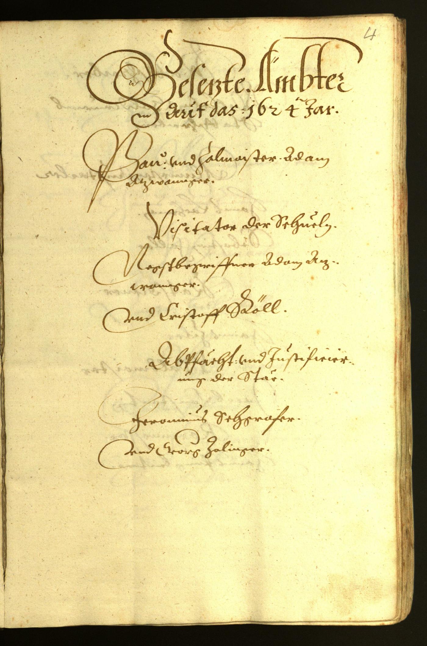 Stadtarchiv Bozen - BOhisto Ratsprotokoll 1624 