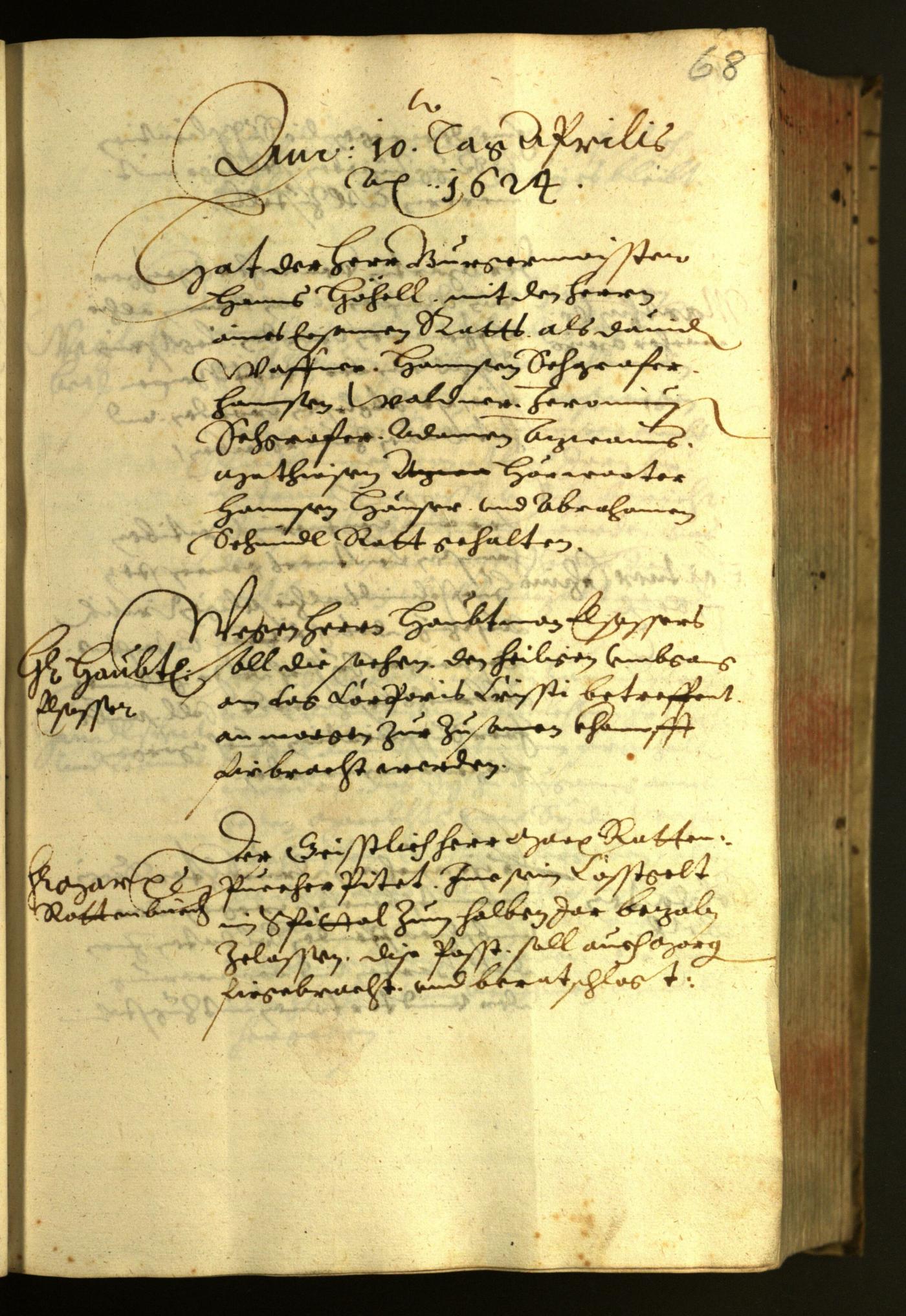 Stadtarchiv Bozen - BOhisto Ratsprotokoll 1624 