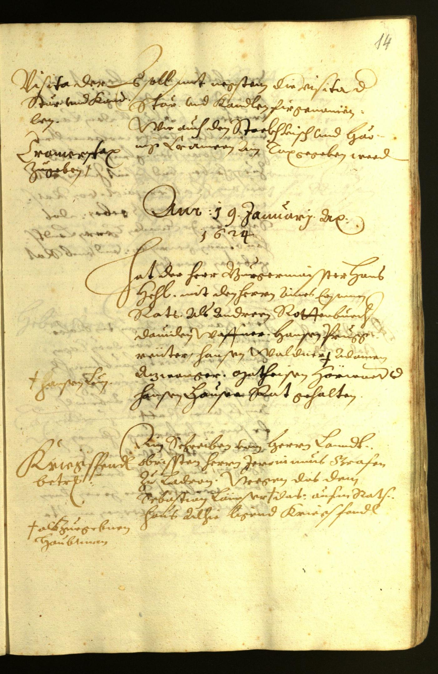 Stadtarchiv Bozen - BOhisto Ratsprotokoll 1624 