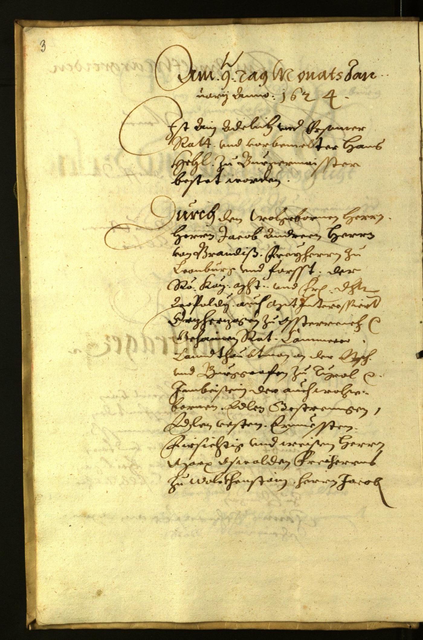 Stadtarchiv Bozen - BOhisto Ratsprotokoll 1624 