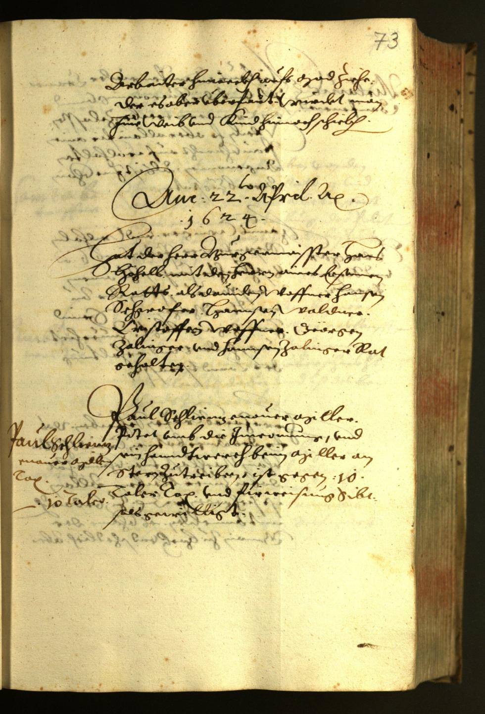 Stadtarchiv Bozen - BOhisto Ratsprotokoll 1624 