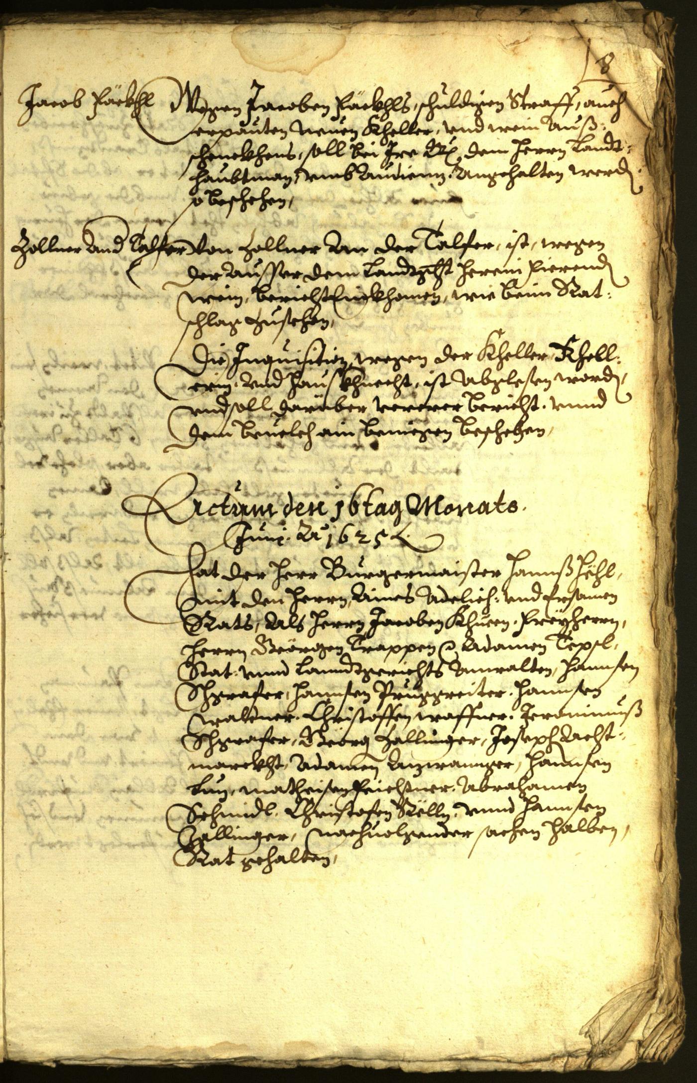 Stadtarchiv Bozen - BOhisto Ratsprotokoll 1625 