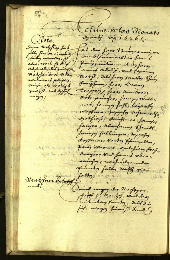Stadtarchiv Bozen - BOhisto Ratsprotokoll 1626 