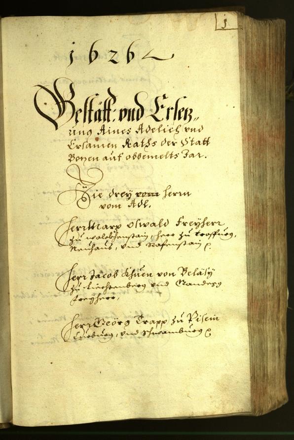 Stadtarchiv Bozen - BOhisto Ratsprotokoll 1626 