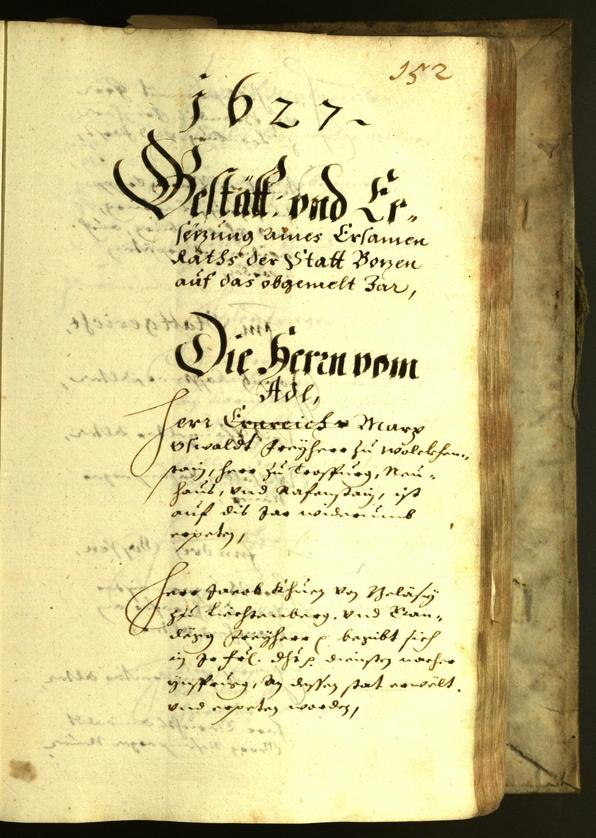 Stadtarchiv Bozen - BOhisto Ratsprotokoll 1627 