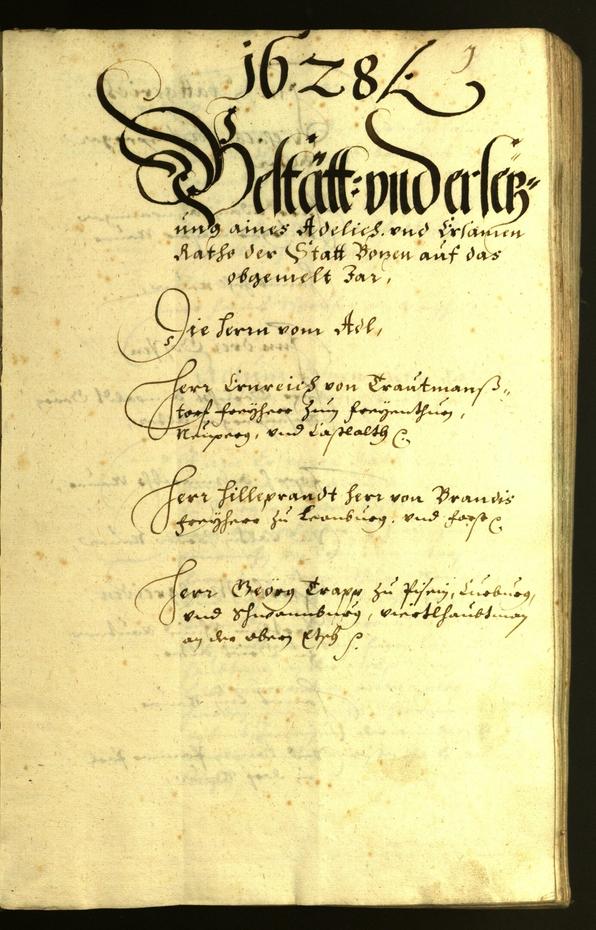 Stadtarchiv Bozen - BOhisto Ratsprotokoll 1628 