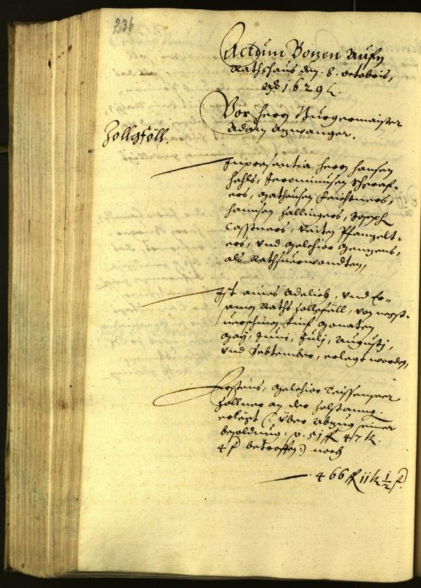 Stadtarchiv Bozen - BOhisto Ratsprotokoll 1629 