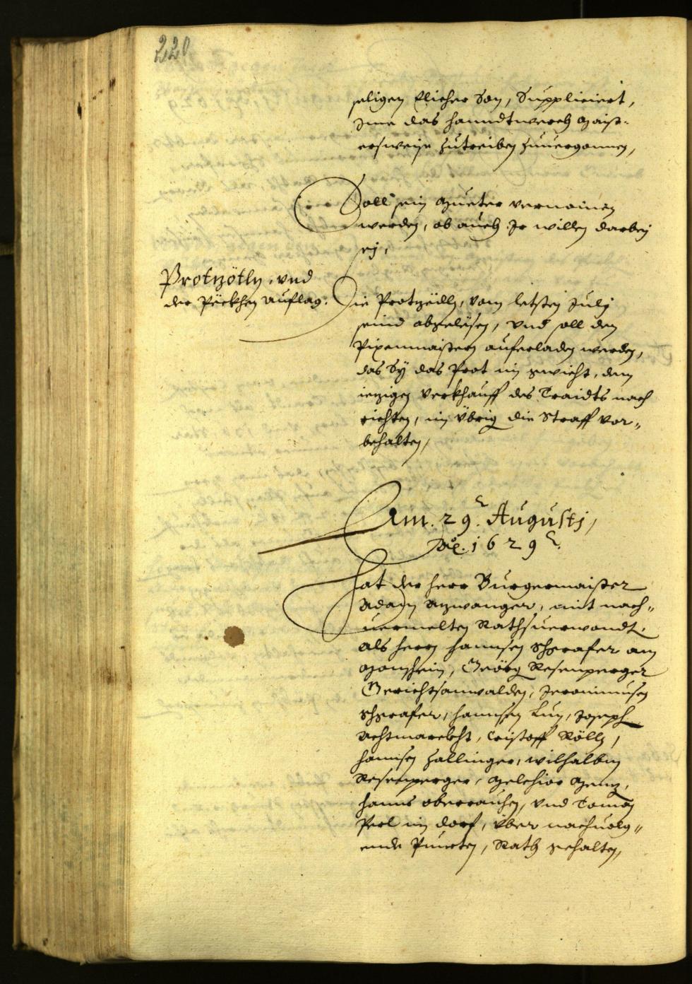 Stadtarchiv Bozen - BOhisto Ratsprotokoll 1629 