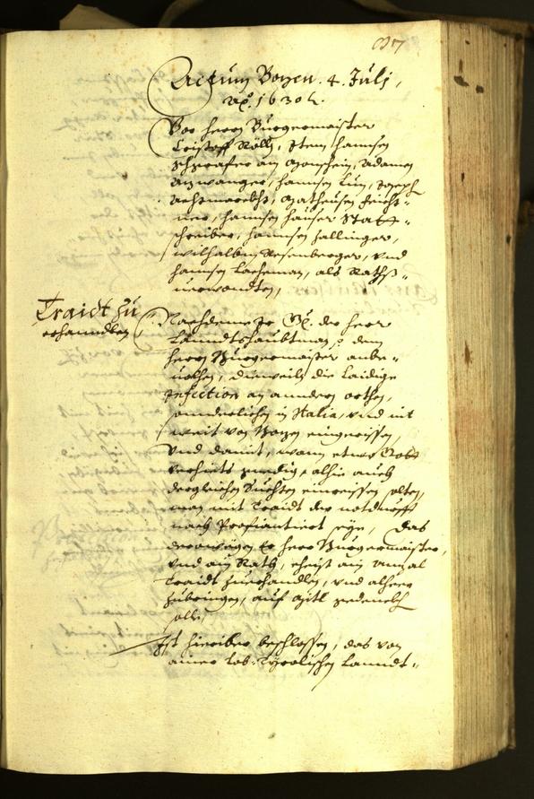 Civic Archives of Bozen-Bolzano - BOhisto Minutes of the council 1630 