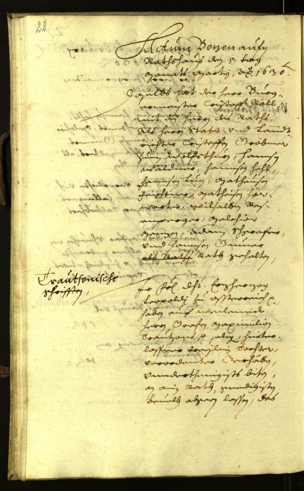 Civic Archives of Bozen-Bolzano - BOhisto Minutes of the council 1630 