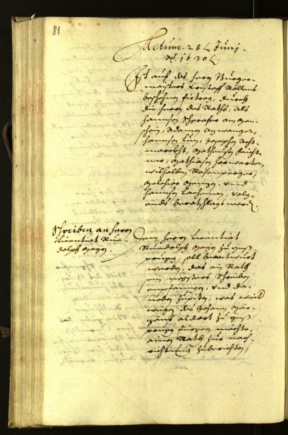 Civic Archives of Bozen-Bolzano - BOhisto Minutes of the council 1630 