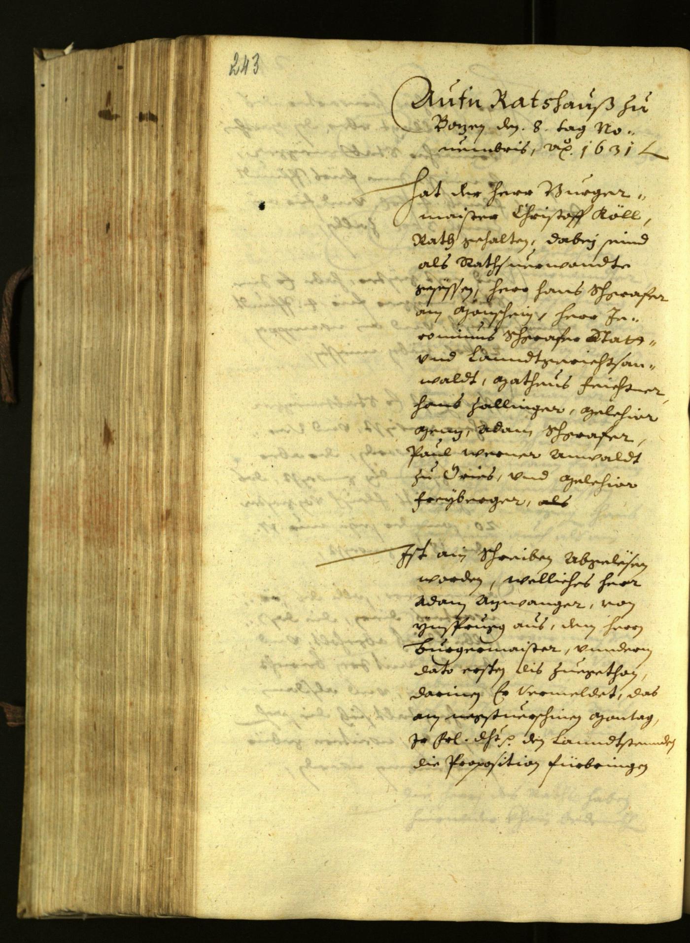 Archivio Storico della Città di Bolzano - BOhisto protocollo consiliare 1631 