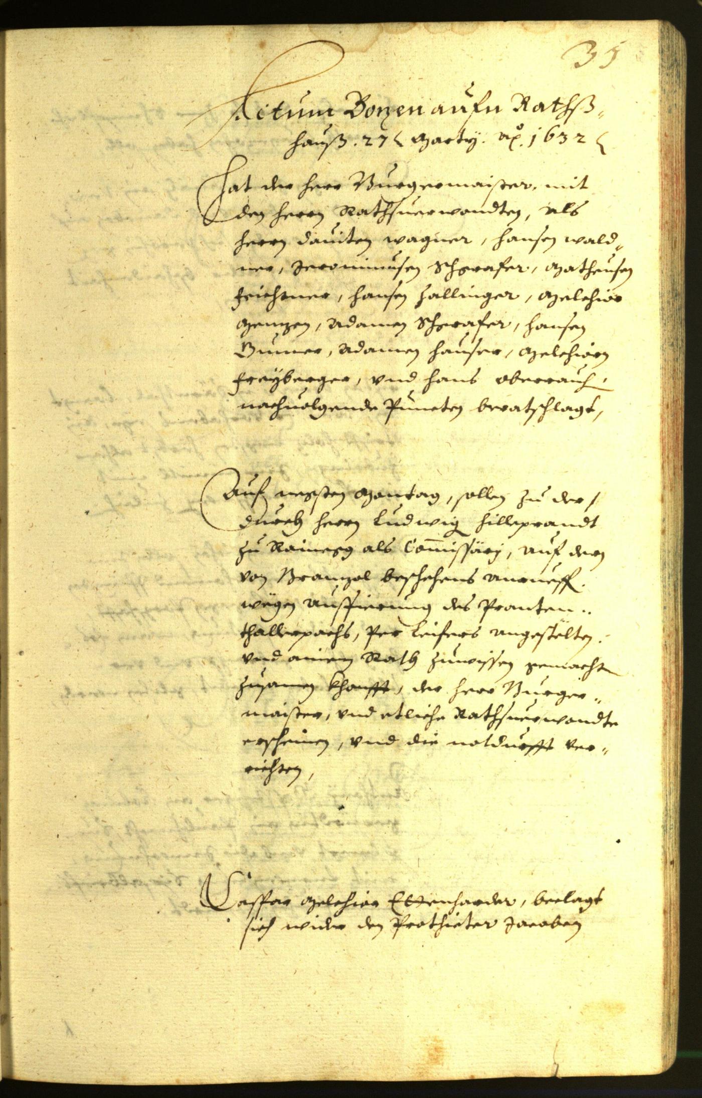 Stadtarchiv Bozen - BOhisto Ratsprotokoll 1632 