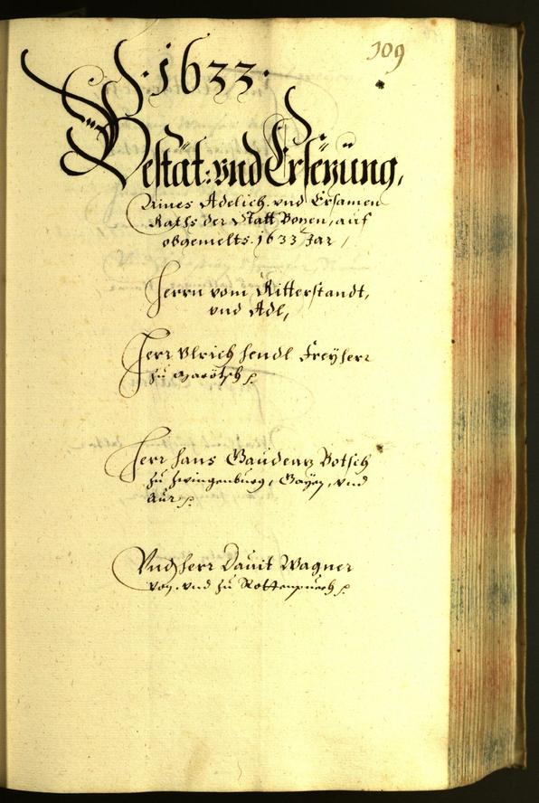 Stadtarchiv Bozen - BOhisto Ratsprotokoll 1633 