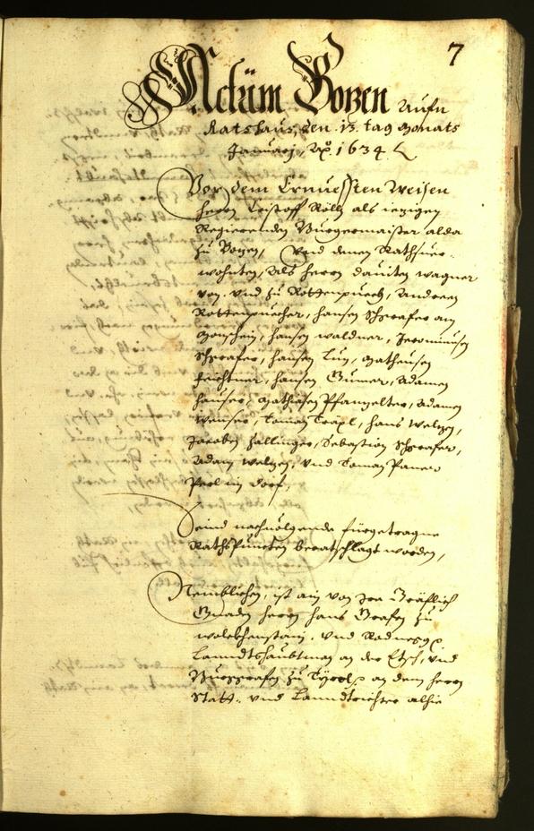 Archivio Storico della Città di Bolzano - BOhisto protocollo consiliare 1634 