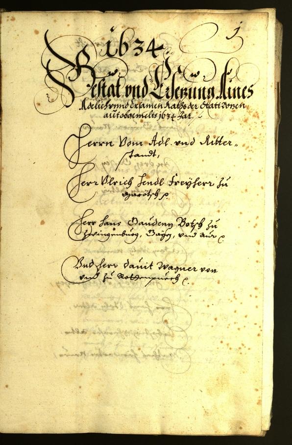 Stadtarchiv Bozen - BOhisto Ratsprotokoll 1634 