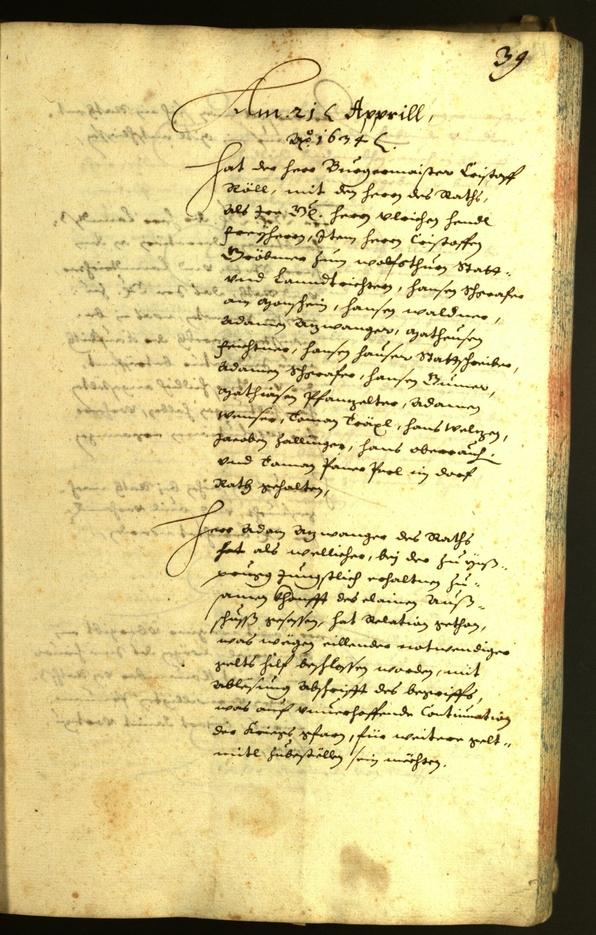 Stadtarchiv Bozen - BOhisto Ratsprotokoll 1634 