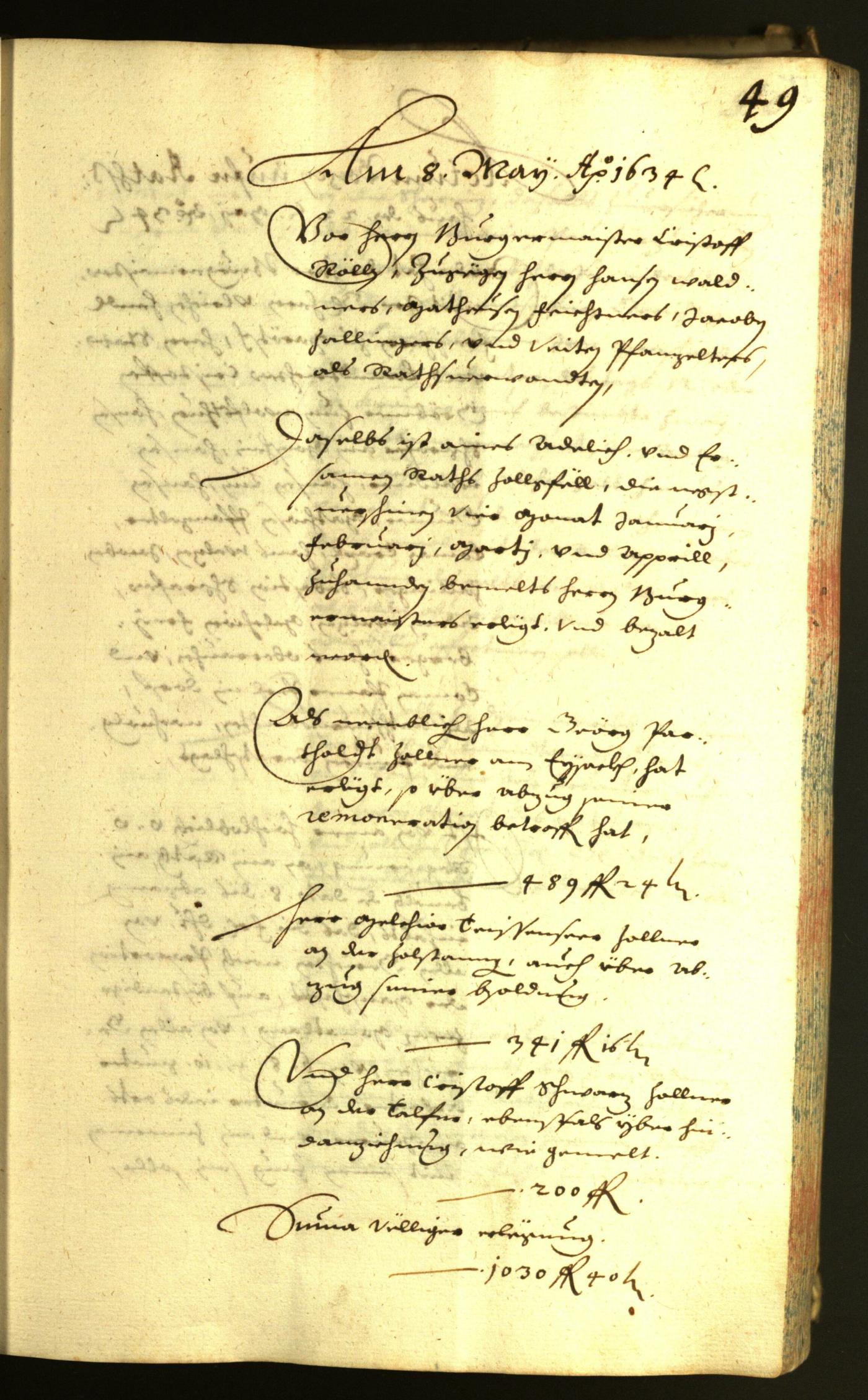 Stadtarchiv Bozen - BOhisto Ratsprotokoll 1634 