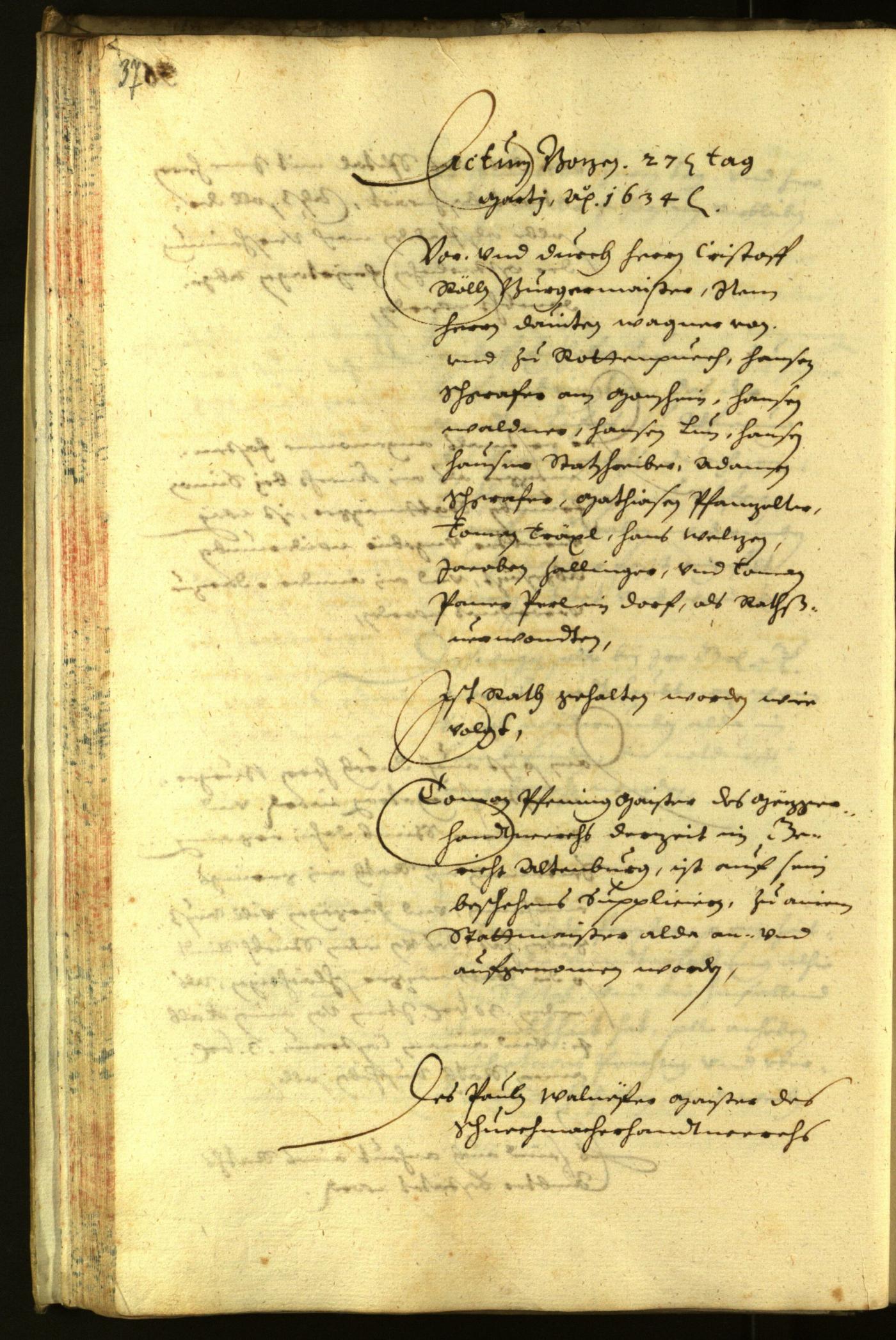 Stadtarchiv Bozen - BOhisto Ratsprotokoll 1634 