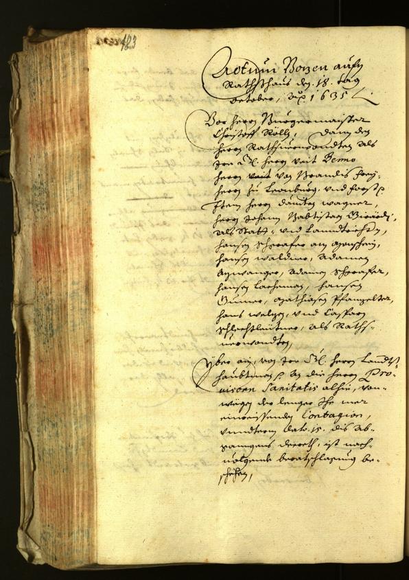 Archivio Storico della Città di Bolzano - BOhisto protocollo consiliare 1635 