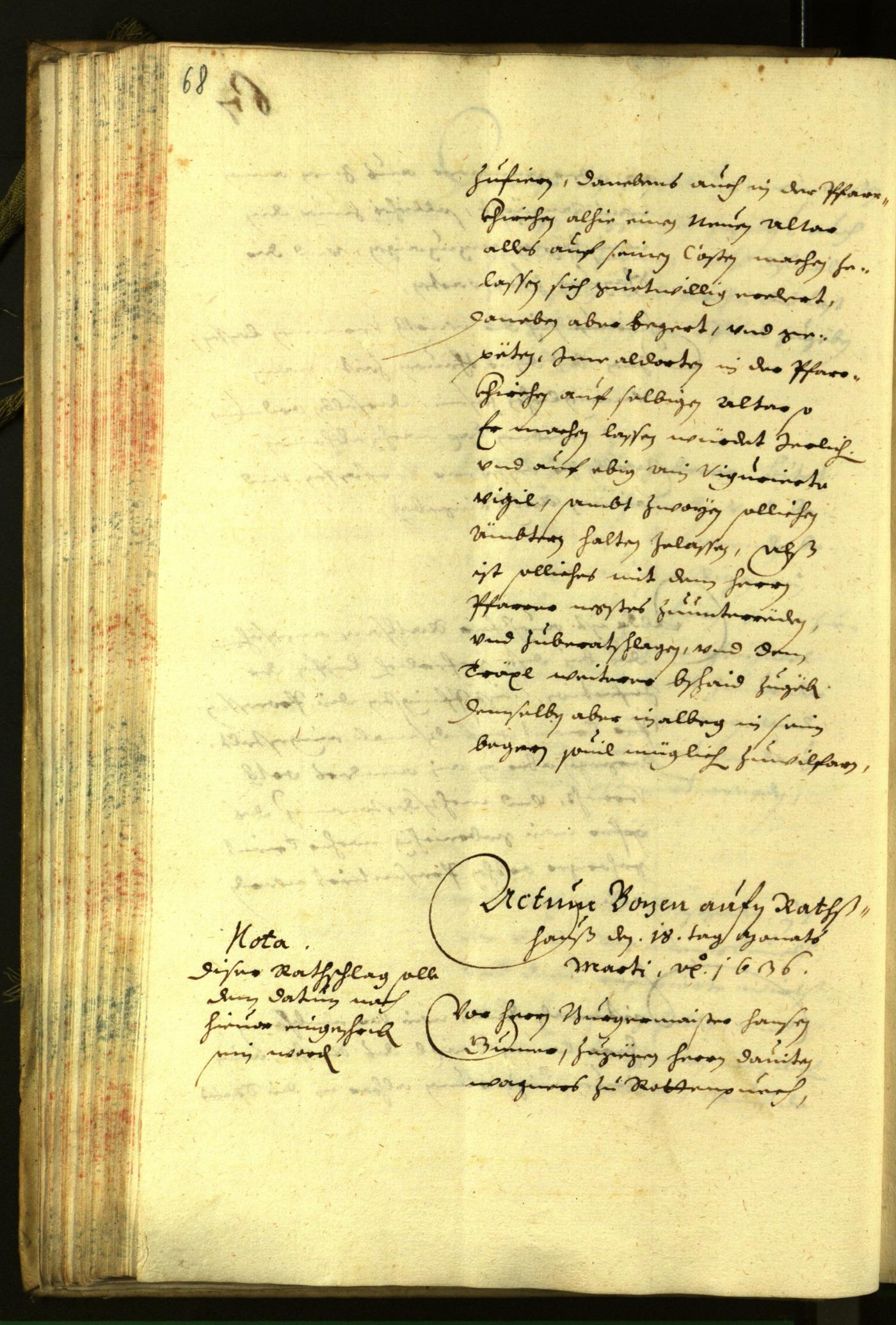 Stadtarchiv Bozen - BOhisto Ratsprotokoll 1636 