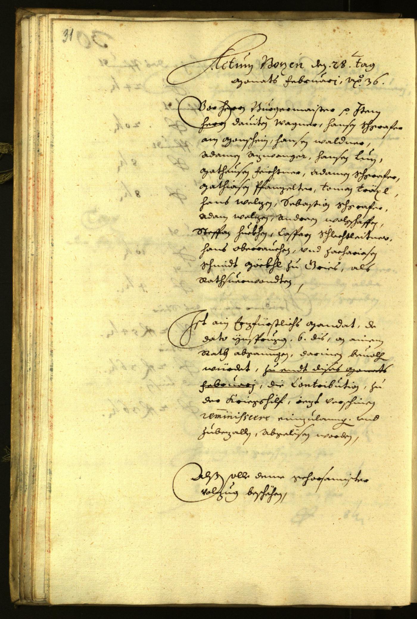 Stadtarchiv Bozen - BOhisto Ratsprotokoll 1636 