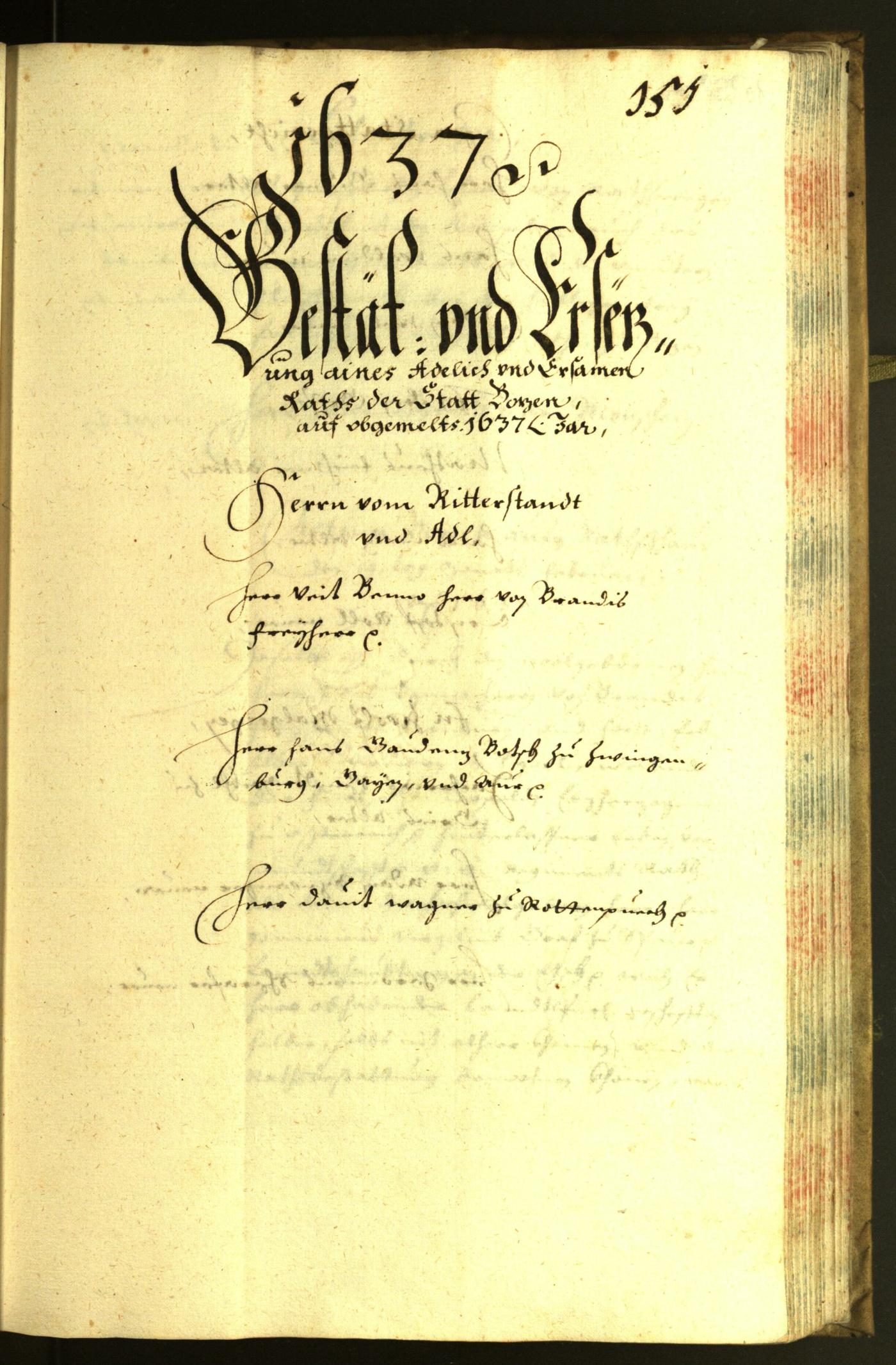 Stadtarchiv Bozen - BOhisto Ratsprotokoll 1637 