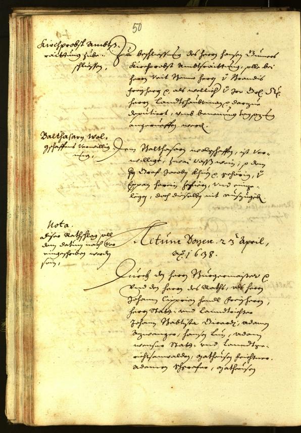 Archivio Storico della Città di Bolzano - BOhisto protocollo consiliare 1638 