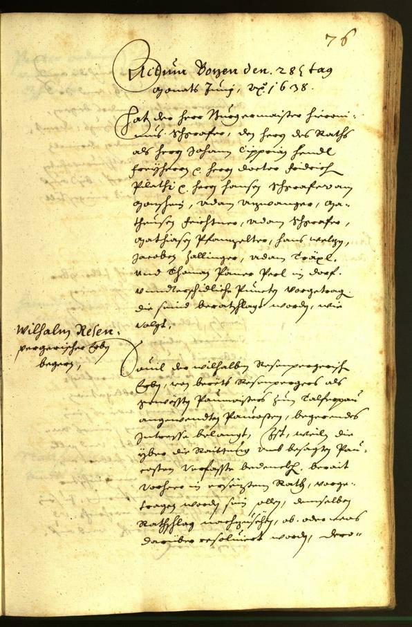 Civic Archives of Bozen-Bolzano - BOhisto Minutes of the council 1638 