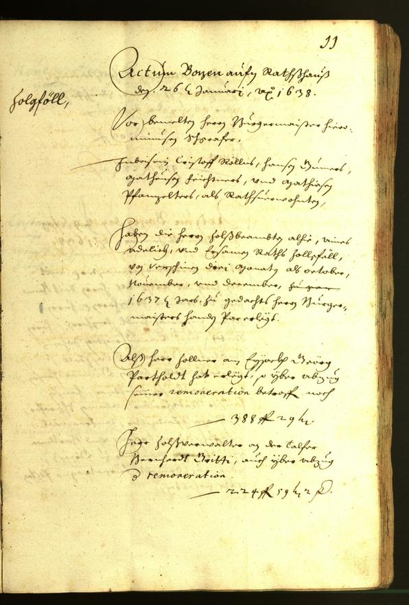 Stadtarchiv Bozen - BOhisto Ratsprotokoll 1638 