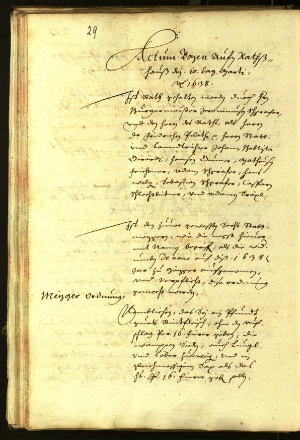 Stadtarchiv Bozen - BOhisto Ratsprotokoll 1638 