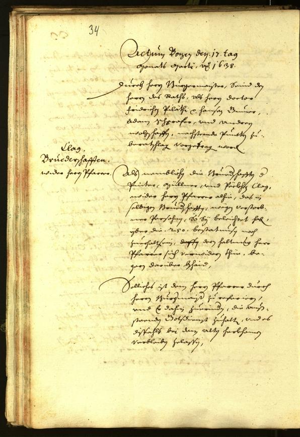 Stadtarchiv Bozen - BOhisto Ratsprotokoll 1638 