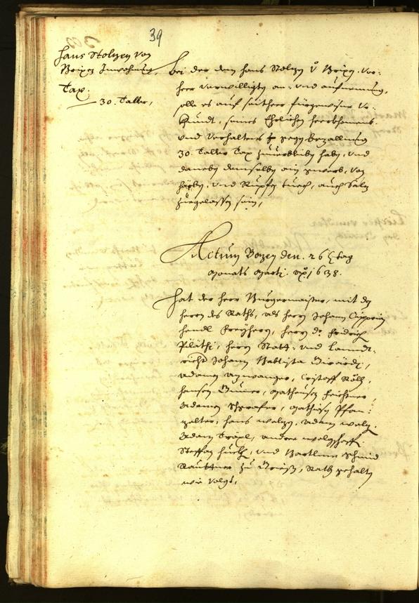 Civic Archives of Bozen-Bolzano - BOhisto Minutes of the council 1638 