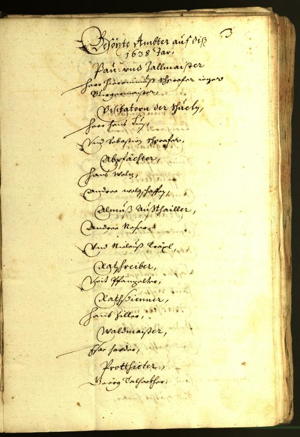 Stadtarchiv Bozen - BOhisto Ratsprotokoll 1638 