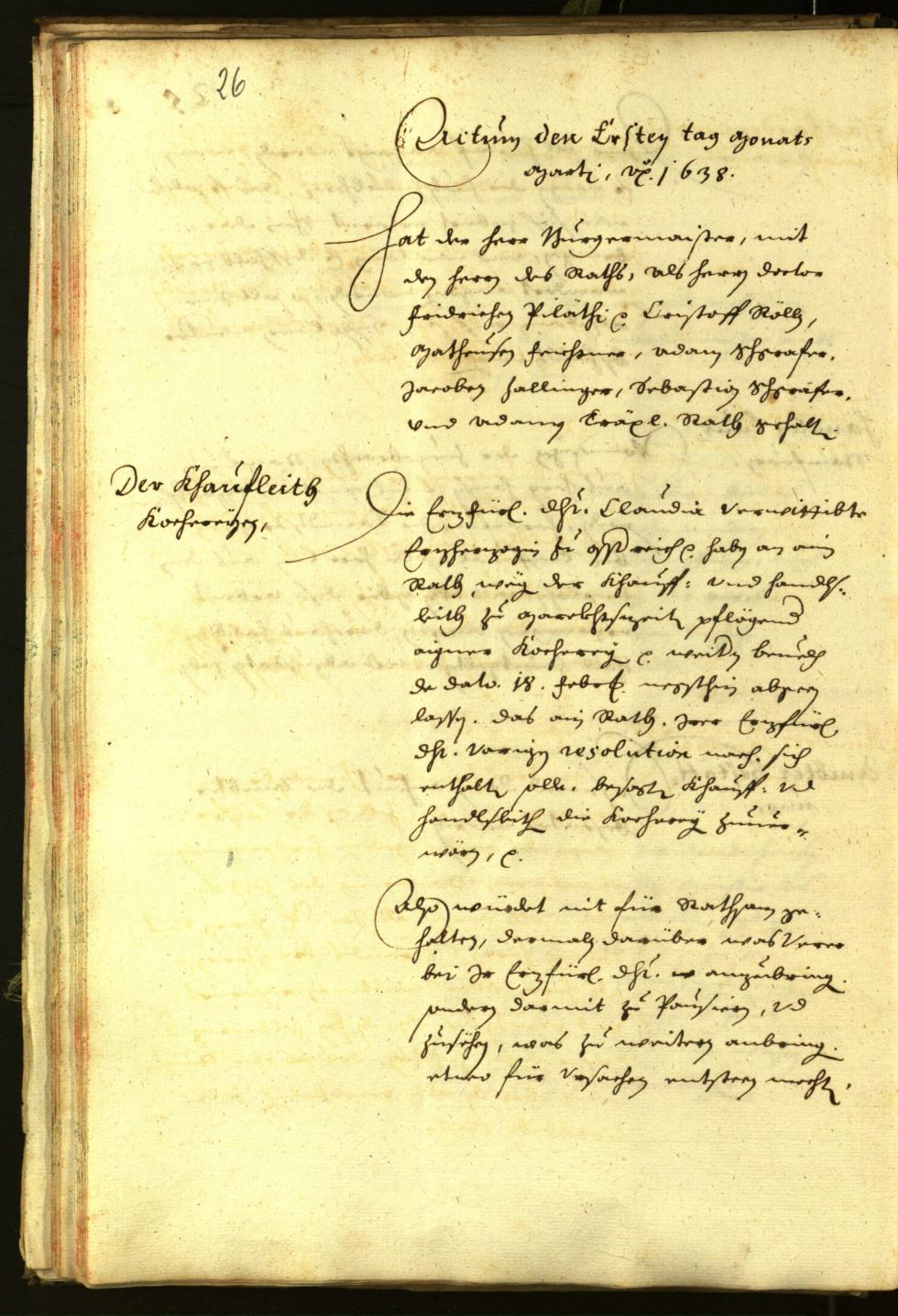 Stadtarchiv Bozen - BOhisto Ratsprotokoll 1638 