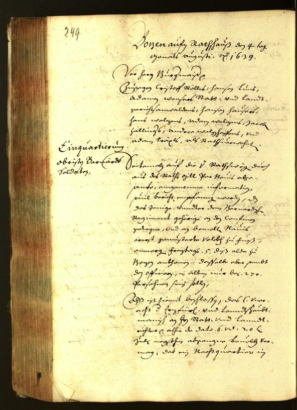 Civic Archives of Bozen-Bolzano - BOhisto Minutes of the council 1639 