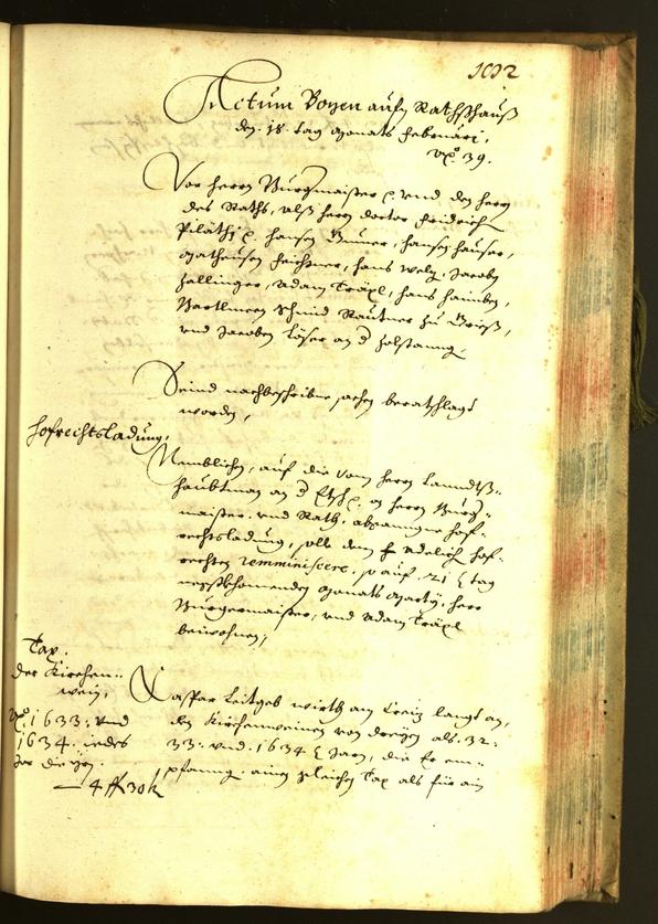 Stadtarchiv Bozen - BOhisto Ratsprotokoll 1639 