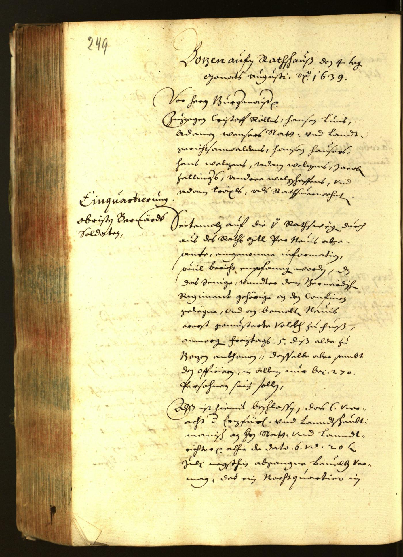 Civic Archives of Bozen-Bolzano - BOhisto Minutes of the council 1639 